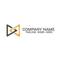 vector logo illustration the shape of two triangular lines forming a butterfly.