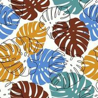 Abstract Floral seamless pattern with leaves. tropical background vector