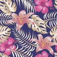 Floral seamless pattern with leaves. tropical background vector