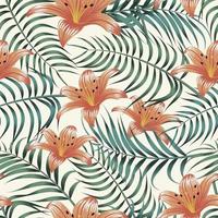 Floral seamless pattern with leaves. tropical background vector