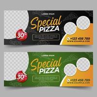 Pizza Restaurant banner design template vector