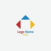 Logo combination of three triangles with three colors. vector