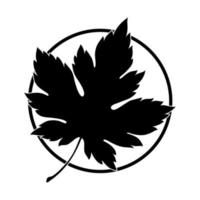 icono de logotipo de hoja de arce vector de diseño negro