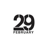 29 february design vector isolated on white background.