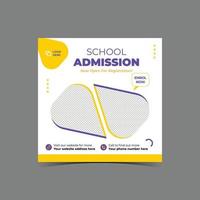 School admission social media post banner design. back to school social media post banner design. Back to school admission promotion banner. school admission template for social media ads. vector