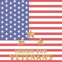 bandera americana con estrellas honra a nuestros veteranos vector