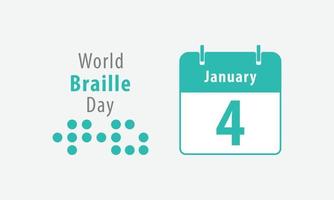 día mundial del braille el 4 de enero vector