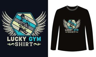 Gym Fitness t-shirts Design Lucky Gym vector