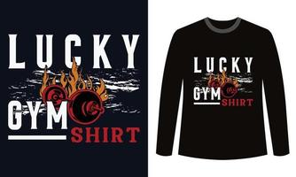 Gym Fitness t-shirts Design Lucky Gym vector