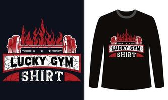 Gym Fitness t-shirts Design Lucky Gym vector