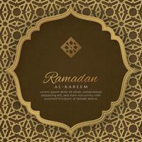 Ramadan Kareem Arabic Islamic Elegant golden Luxury Ornamental Background with Arabic Pattern vector