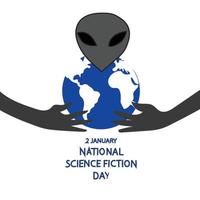 Vector Illustration National Science Fiction Day is celebrated every year on 2 January.