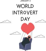 ilustración de vector de día mundial introvertido