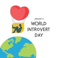 ilustración de vector de día mundial introvertido