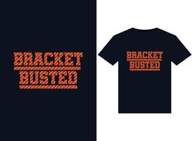 Bracket Busted illustrations for print-ready T-Shirts design vector