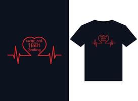 wear red to Keep Heart Beating illustrations for print-ready T-Shirts design vector