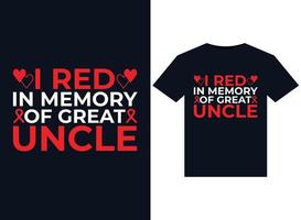 I Wear Red In Memory of uncle illustrations for print-ready T-Shirts design vector