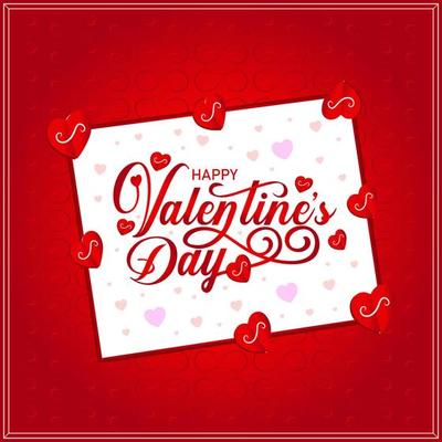 Happy Valentine's day gradient text, hand lettering typography poster white background. Vector illustration. Romantic quote postcard, card, invitation, banner template.