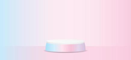 sweet pastel gradient color podium display and background 3d illustration vector for putting object