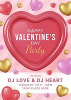 Valentine's day sale background with balloons heart and golden hearts. Vector illustration. Wallpaper, flyers, invitation, posters, brochure, banners.