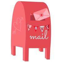 Love letter vector. Mailbox vector. Love letter in mailbox. Vector stock of a mail box with a love letter inside.