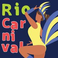 Carnival square banner. Rio carnival banner. Vector illustraiton.