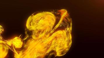 abstrakte flüssigkeitsexplosion schillernde gelbe wellen glühende energie magisch mit unschärfeeffekt in flüssigem wasser. abstrakter Hintergrund. Video in hoher Qualität 4k, Motion Design