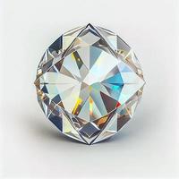 Diamond gemstone isolated on white background for jewelry shop. Beauty close up shot. photo