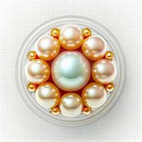 Freshwater Pearls isolated on white background for jewelry shop. Beauty close up shot. photo