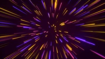 Colorful neon line zoom background video