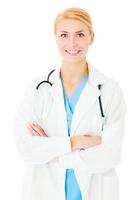 Young doctor with stethoscope photo