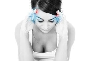 Woman with migraine photo