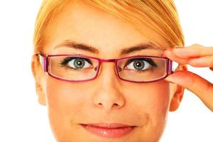 Smart woman with eye glasses photo