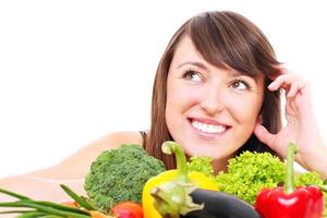 Woman with healthy food photo