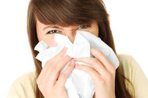 Woman with Runny nose photo