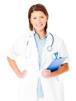 Young female doctor with stethoscope photo