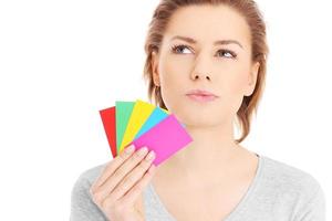 Woman with cards photo