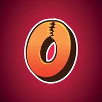 Cartoon style 3d letter o vector