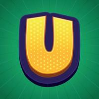 3d illustration of small letter u vector