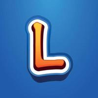 3d illustration of letter l vector