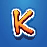 3d illustration of letter k vector