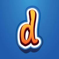 3d illustration of small letter d vector