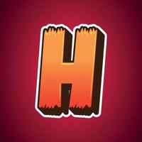 Cartoon style 3d letter h vector