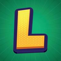 3d illustration of letter l vector