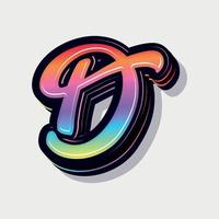 Paint style 3d letter d vector