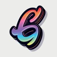 Paint style 3d letter g vector