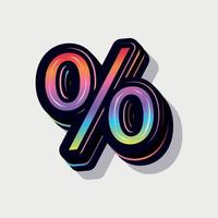 Paint style 3d percentage sign vector