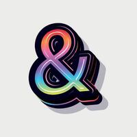 Paint style 3d ampersand sign vector