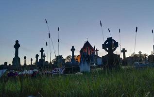 Old cemetery in the evening in Ireland photo