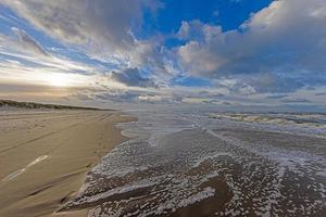 Winter image of a North Sea beach near Vejers in Denmark photo